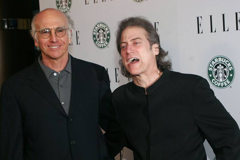 LOS ANGELES - APRIL 11:  Comedians Larry David (L) and Richard Lewis attend the Launch of ELLE Magazines Premiere Green Issue at the Pacific Design Center on April 11, 2006 in Los Angeles, California  (Photo by Matthew Simmons/Getty Images)