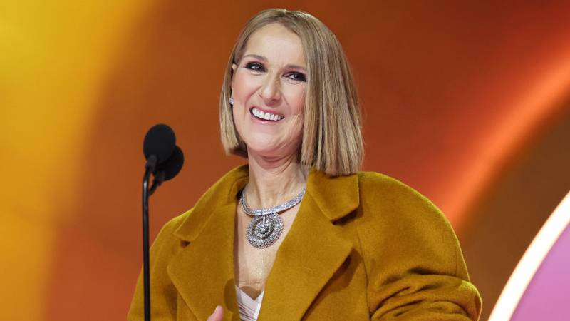 LOS ANGELES, CALIFORNIA - FEBRUARY 04: Celine Dion speaks onstage during the 66th GRAMMY Awards at Crypto.com Arena on February 04, 2024 in Los Angeles, California. (Photo by Monica Schipper/Getty Images for The Recording Academy )