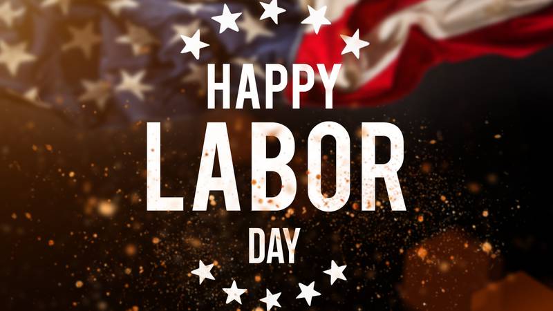 Happy Labor day banner, american patriotic background